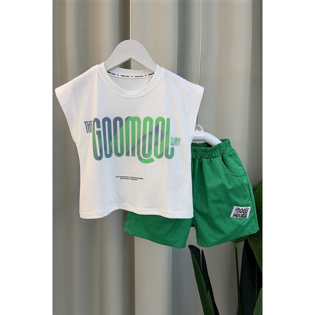 Set Đồ Mùa Hè Hai Món Gồm Áo Ba Lỗ Mỏng Phong Cách Hàn Quốc Cá Tính Cho Bé Trai 5 Tuổi