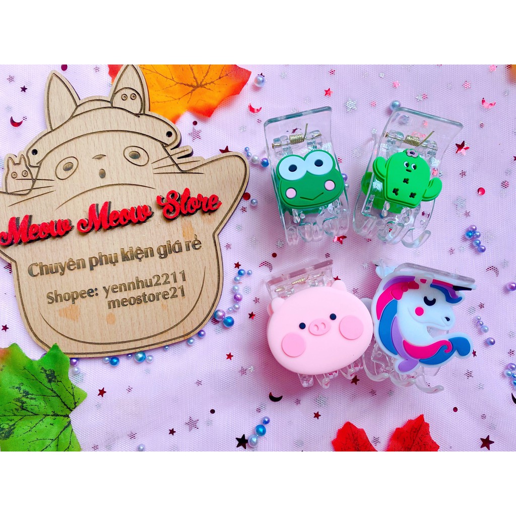 ❣️Ảnh MeowMeow❣️ Kẹp Tóc Cào Tóc Càng Cua 5&amp;3 Răng Hình Thú Hoạt Hình Xinh Xắn