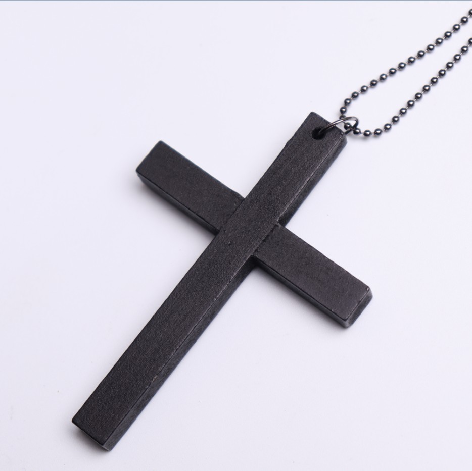 Best selling accessories European and American fashion cross necklace wooden simple Joker sweater chain accessories