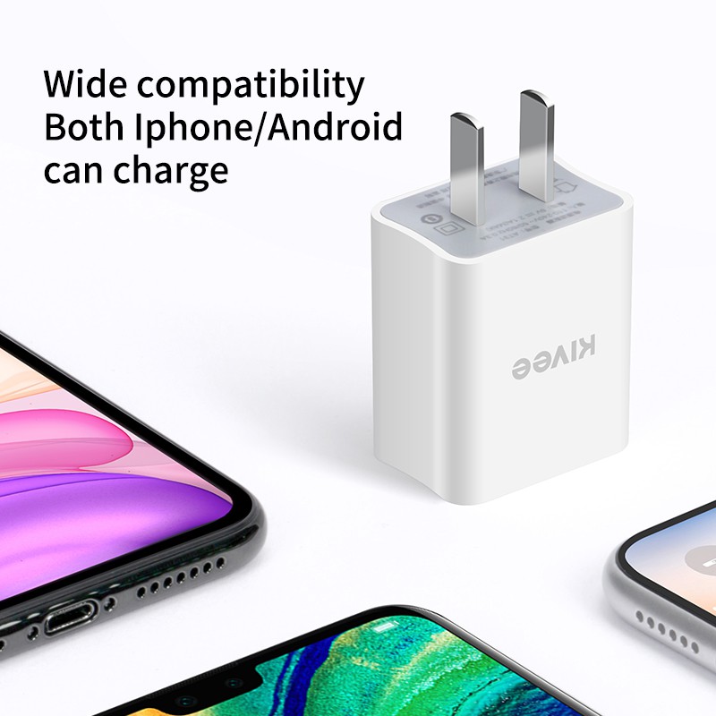 [ Chính Hãng Kivee ] Bộ Cáp và Sạc Nhanh 5A AC15 Cho Điện Thoại Android và iPhone