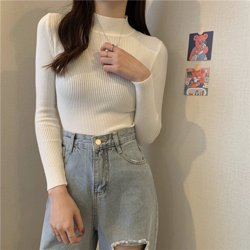 Áo len Pure Cube tay dài dáng ôm phong cách thời trang Hàn Quốc