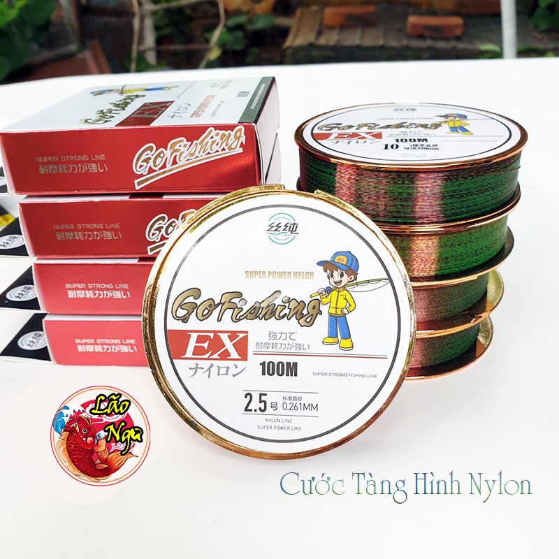 Cước câu cá tàng hình dây câu cá Nylon Gofishing tải cá tốt dùng làm dây trục câu cá