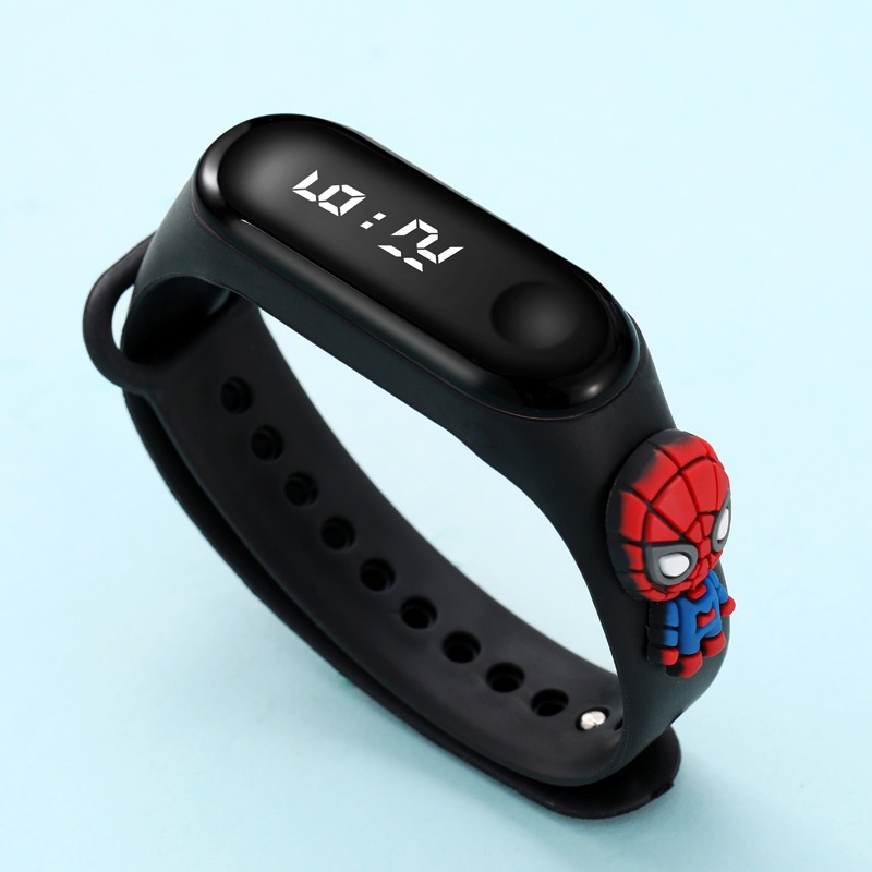 Đồng Hồ Đeo Tay Điện Tử Màn Hình LED Cảm Ứng Chống Nước Hình Hoạt Hình Disney Người Nhện Người Sắt Làm Quà Sinh Nhật Cho Trẻ Em