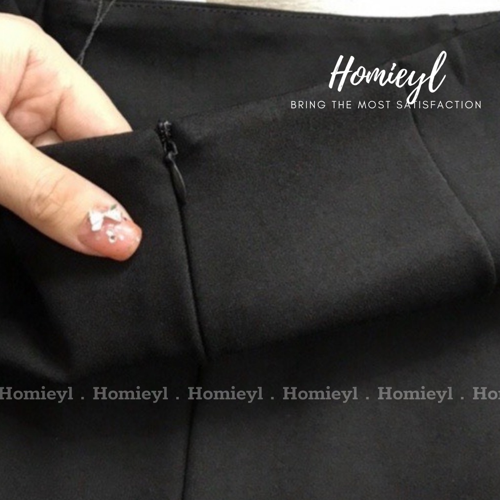 Chân váy bút chì dài công sở Homieyl cao cấp đen dài xẻ sau