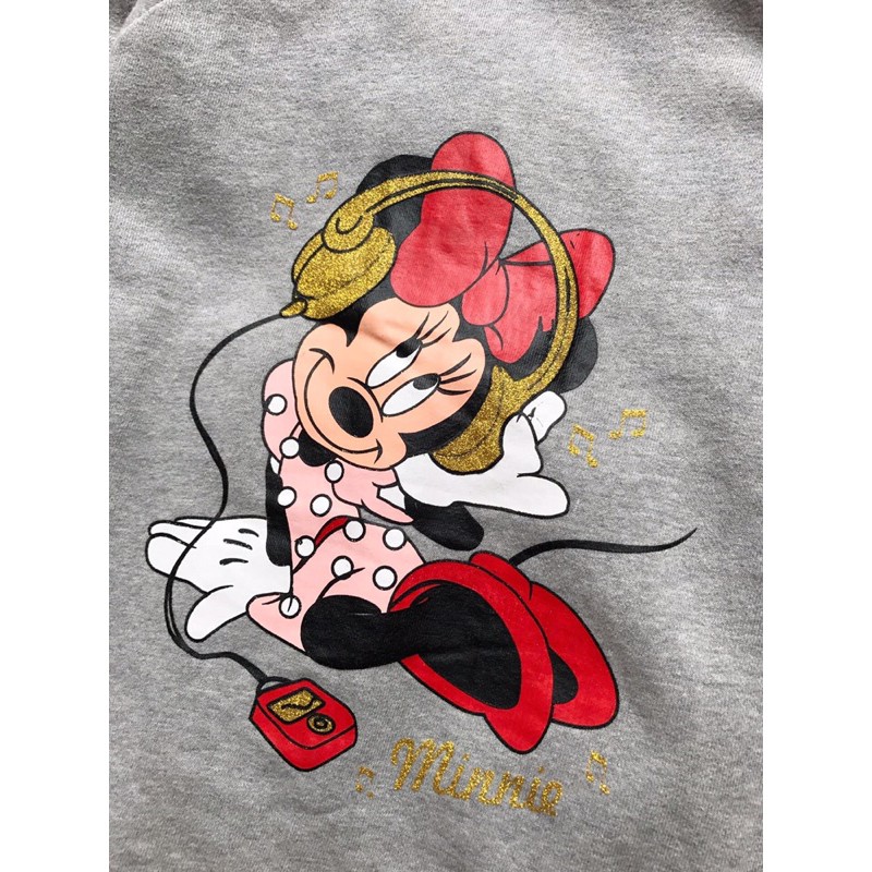 Váy Nỉ Bé Gái Minnie Nghe Nhạc Ghi