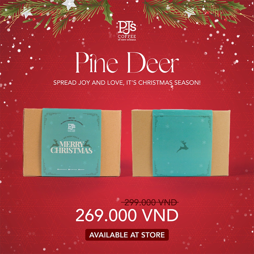 Bộ Quà Tặng Christmas Gift Box Cà Phê Arabica PJ's Coffee - 140g | BigBuy360 - bigbuy360.vn