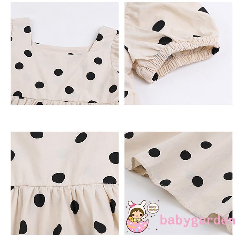 Đầm Chữ A Tay Phồng Cổ Vuông Màu Be Dành Cho Bé Gái Từ 6 Tháng Đến 5 Tuổi