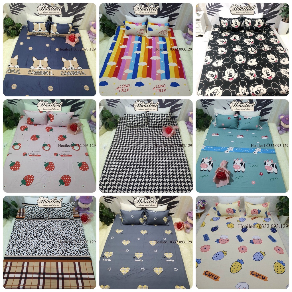Ga gối ❣️ FREE SHIP ❣️bộ ga gối POLY Cottong GIÁ RẺ nhiều kích thước [chọn mẫu] | BigBuy360 - bigbuy360.vn