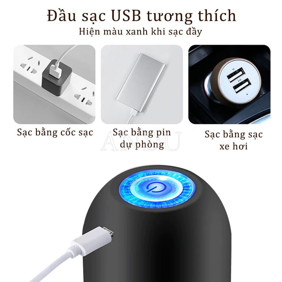 Vòi bơm nước điện tử tự động có sạc USB Máy hút nước thông minh có đèn led pin sạc