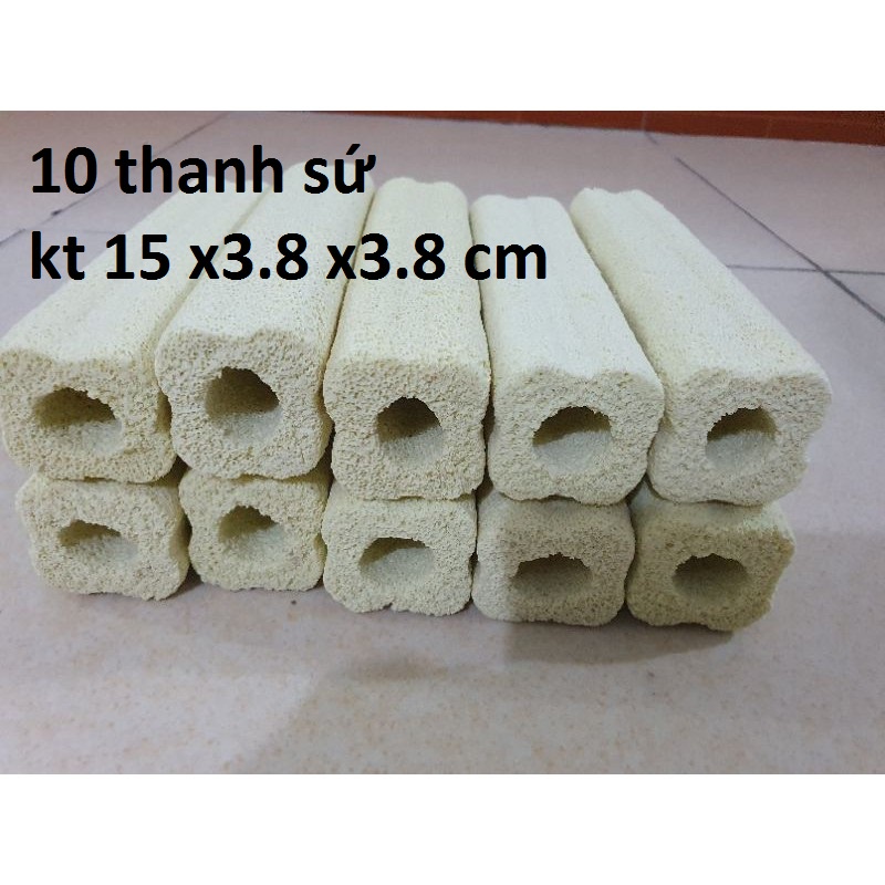 Combo 10 Thanh Sứ thanh mai Lọc Bể Cá, sứ thanh lọc bể