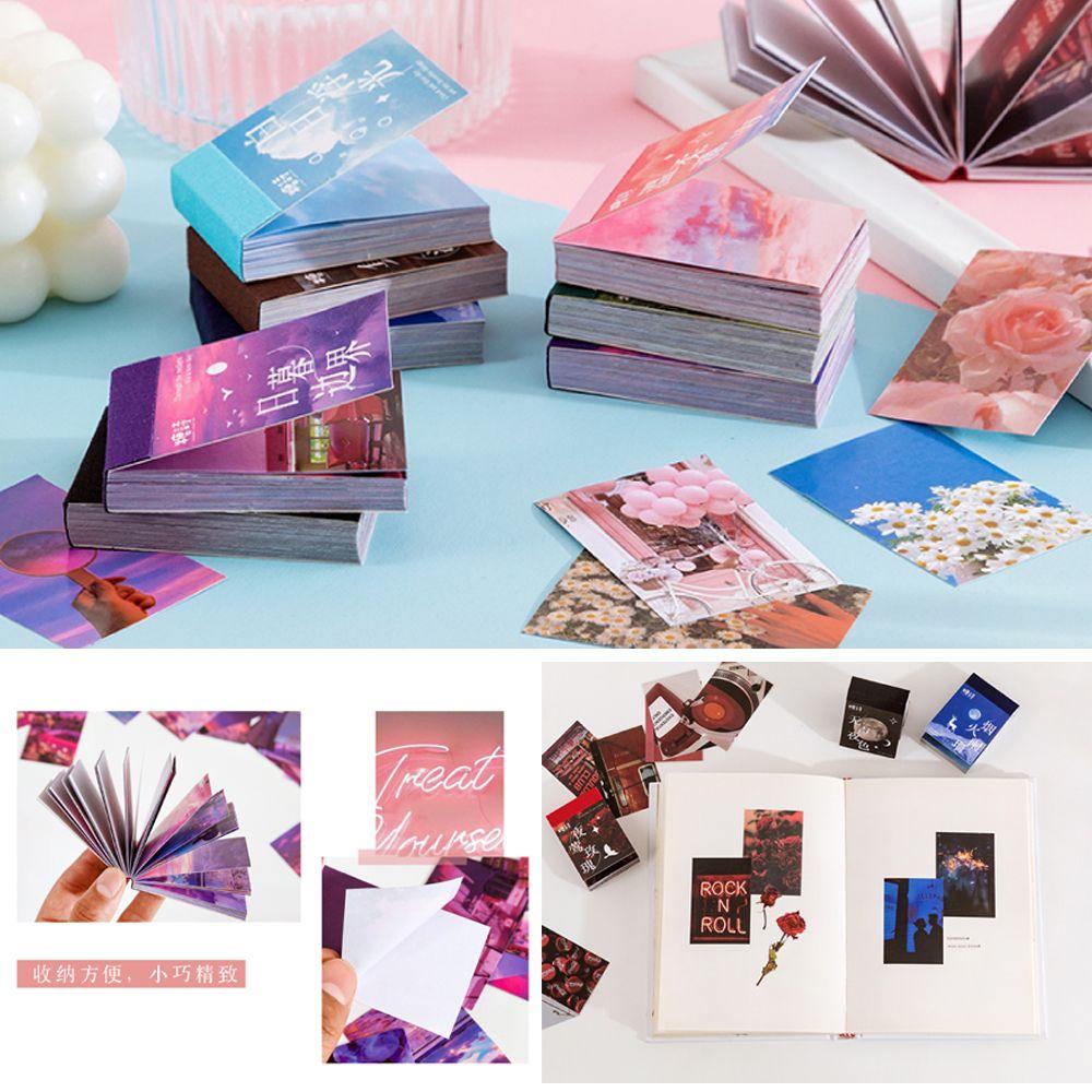 Bộ 50 Sticker Mini Tráng Gương Họa Tiết Dễ Thương Để Trang Trí