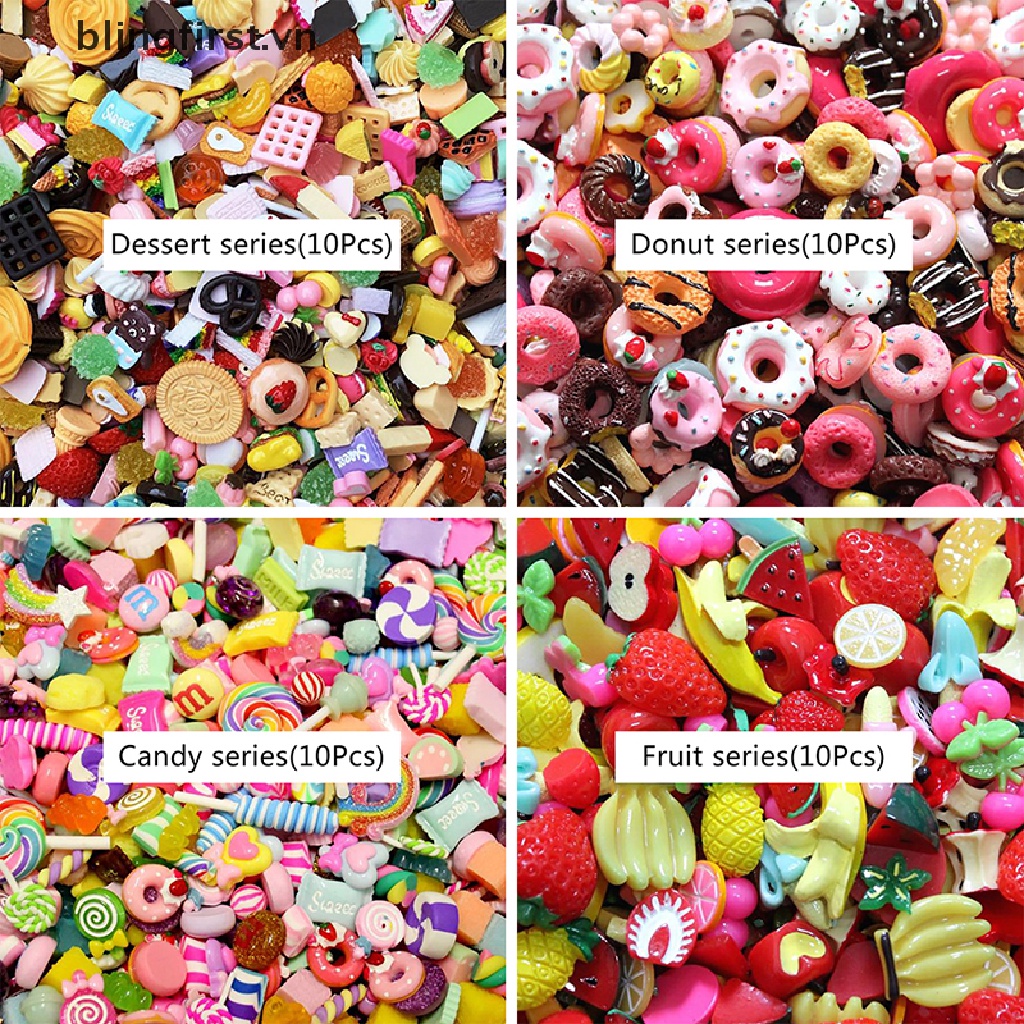 Set 10 Túi May Mắn Mini Đựng Bánh Kẹo / Thức Ăn Dành Cho Nhà Búp Bê