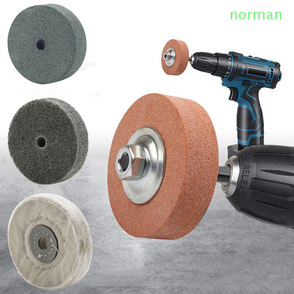 Đĩa mài đánh bóng mini 75mm hình tròn cotton kim loại/ Set trục chuyên dụng tiện lợi
