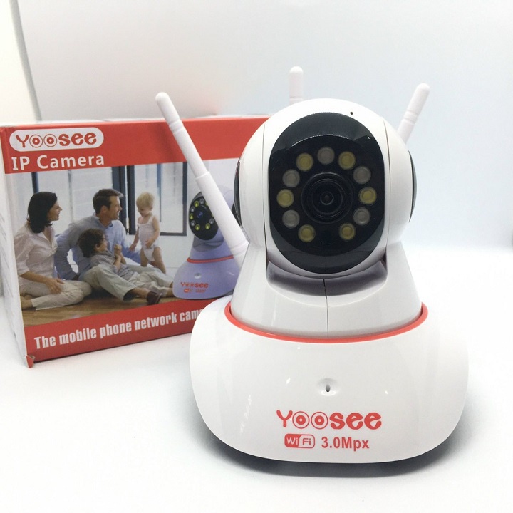 Camera yoosee 3 râu trong nhà không dây 11led quay quét 360 độ, đàm thoại 2 chiều, có màu ban đêm