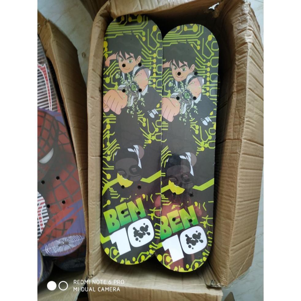 Ván Trượt Trẻ Em Cao Cấp Thể Thao Skateboard Gỗ Phong Ép, Họa Tiết Hoạt Hình, Bánh Cao Su Chịu Lực Tốt MS:06