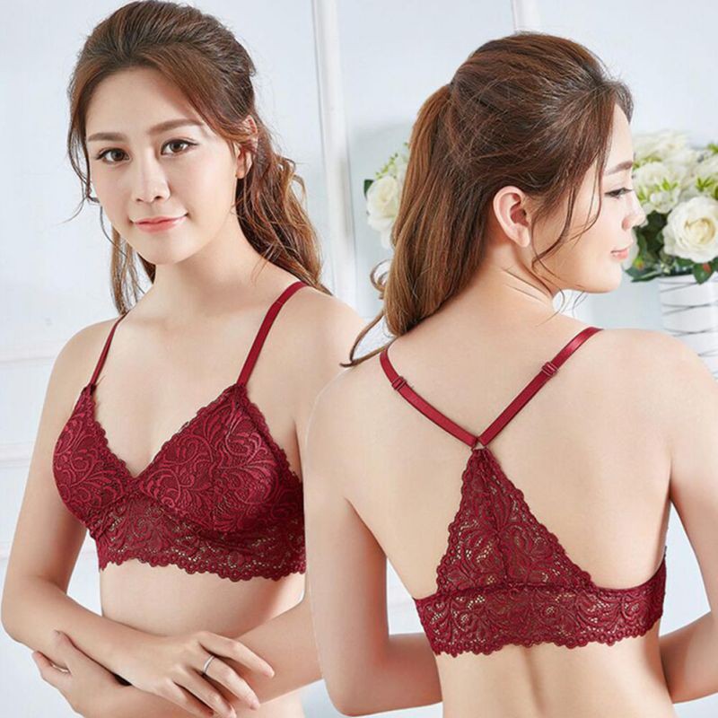 Áo bralette dây đắp ren hoa cho nữ