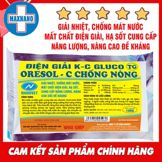 Gói 100g chống nắng nóng - điện giải gluco-k-c tg oresol-c cung cấp chất điện giải, giải nhiệt chống nắng nóng