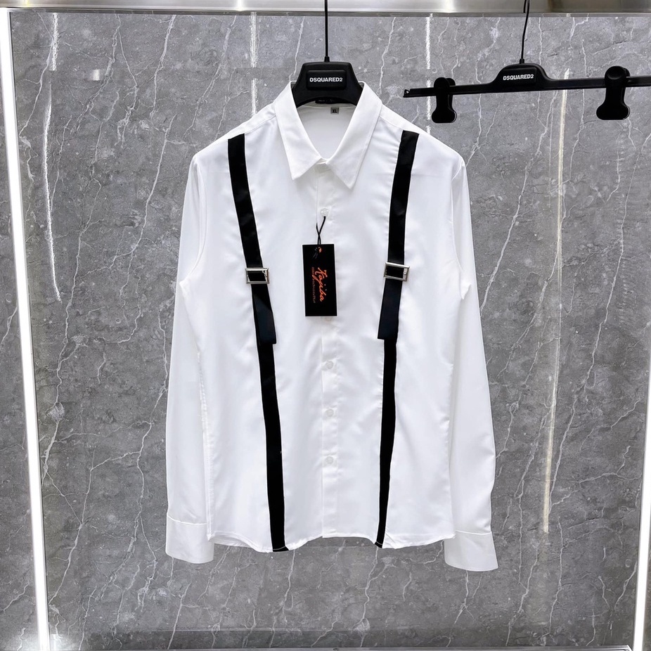 Áo Sơ Mi Nam Thom Browne Phối 2 Dây Vải Lụa Mềm Phong Cách Lịch Lãm Cực Hot Trend CADO FASHION