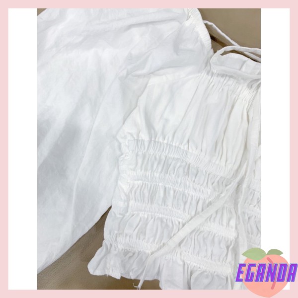 Áo croptop trắng trễ vai buộc dây cổ, Áo croptop trắng trễ vai bèo sang chảnh nàng thơ phong cách Hàn Quốc- EGD | BigBuy360 - bigbuy360.vn