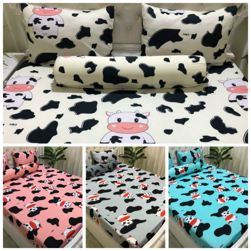 BỘ 4 DRAP GA THUN LẠNH HÀN  KITTY CHOP ĐÁNG YÊU XINH XẮN