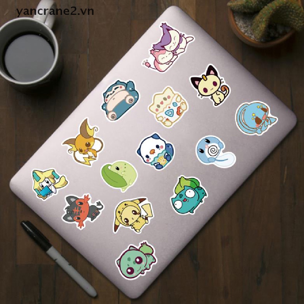 Bộ 50 Miếng Dán Hình Pokemon Graffiti Trang Trí Vali Laptop / Máy Tính Bảng {yancrane2.vn}