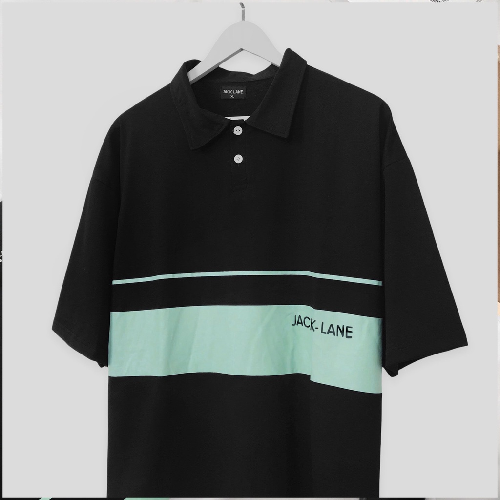 Áo Polo Oversize POOF, JACKLANE, Áo polo cộc tay Unisex Jack Lane