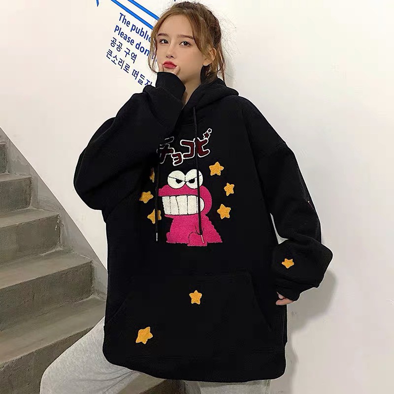 Áo khoác, áo hoodie unisex nam nữ nỉ ngoại khủng long răng hô cute năng động thời trang học đường