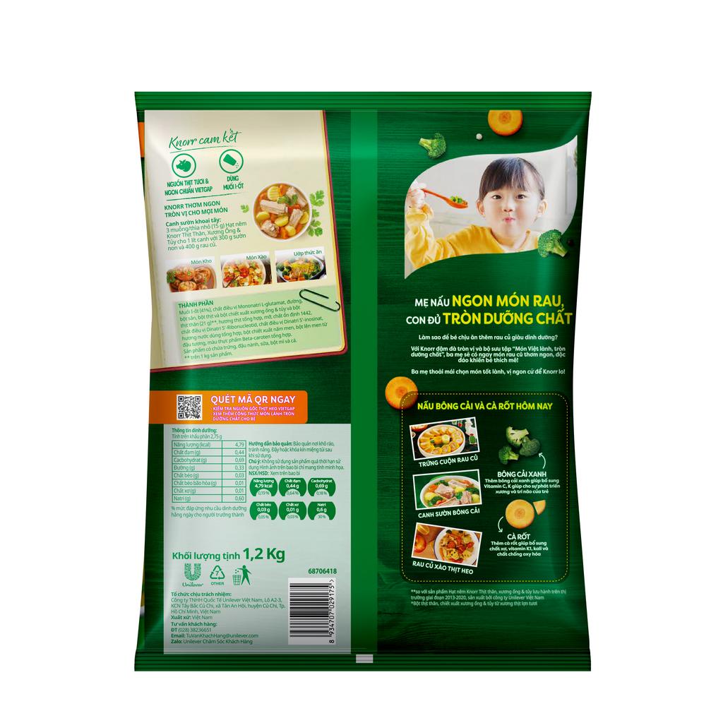 Combo 2 hạt nêm Knorr Thịt Thăn, Xương Ống Và Tuỷ 1.2 kg/gói