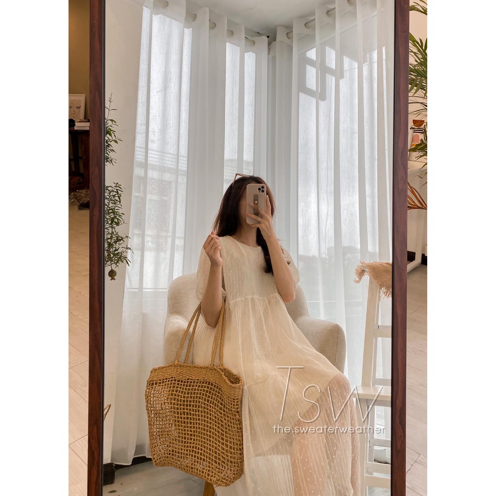 [Mã SKAMA06 giảm 8% tối đa 50K đơn 250K] Váy babydoll voan tơ 2 lớp chấm bi (Ảnh thật) | BigBuy360 - bigbuy360.vn