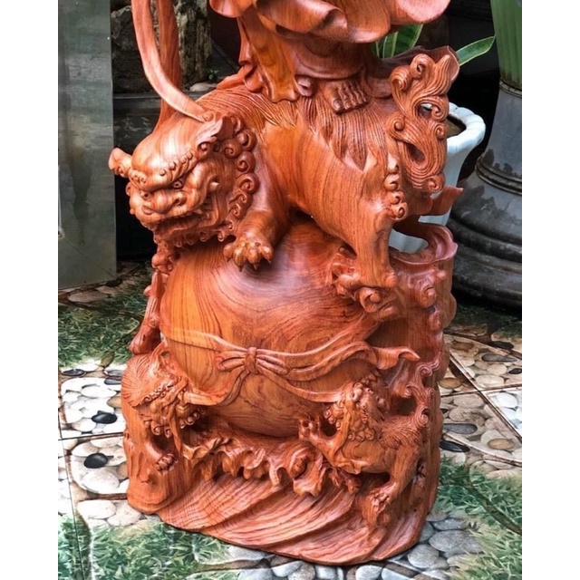 Tượng Đạt Ma gỗ hương 40cm