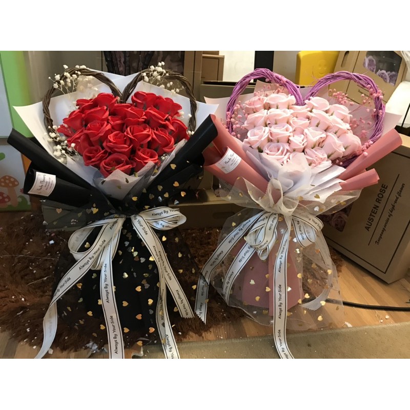 [Ship Hoả Tốc HN] Bó hoa tim Salic siêu xinh, mẫu thiết kế độc quyền nhà Khả An. Hoa sáp bền vĩnh cửu