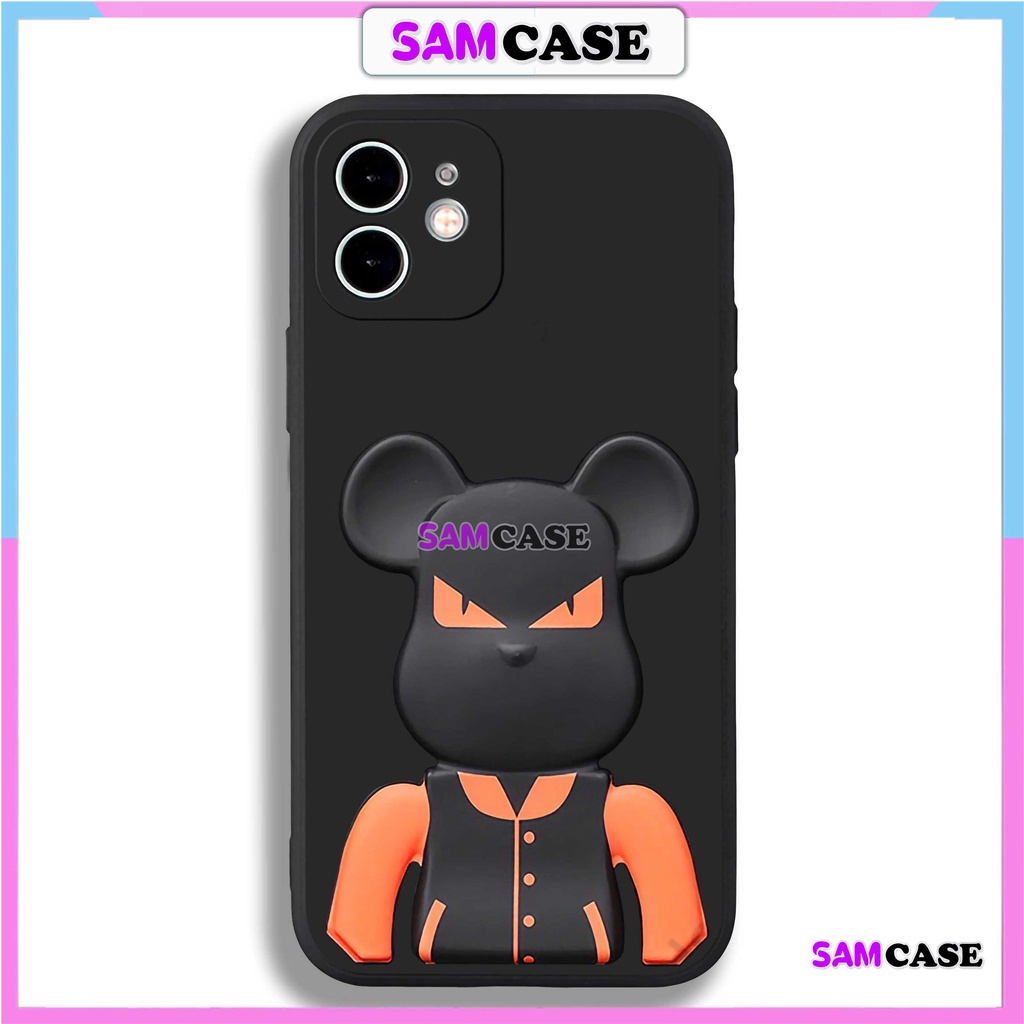Ốp lưng iPhone Gấu Bear Cuteee cạnh viền vuông silicon mềm dẻo cho iphone 6/6s/7/8/X/Xr/XS/XR/11/12/13/14 Pro Plus Max