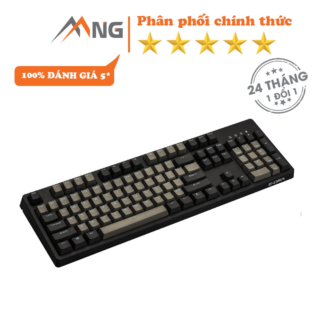 Bàn phím cơ chơi game EDRA EK3104 Pro Cherry, cherry switch, màu đen, 104 phím - Hàng chính hãng bảo hành 12 tháng