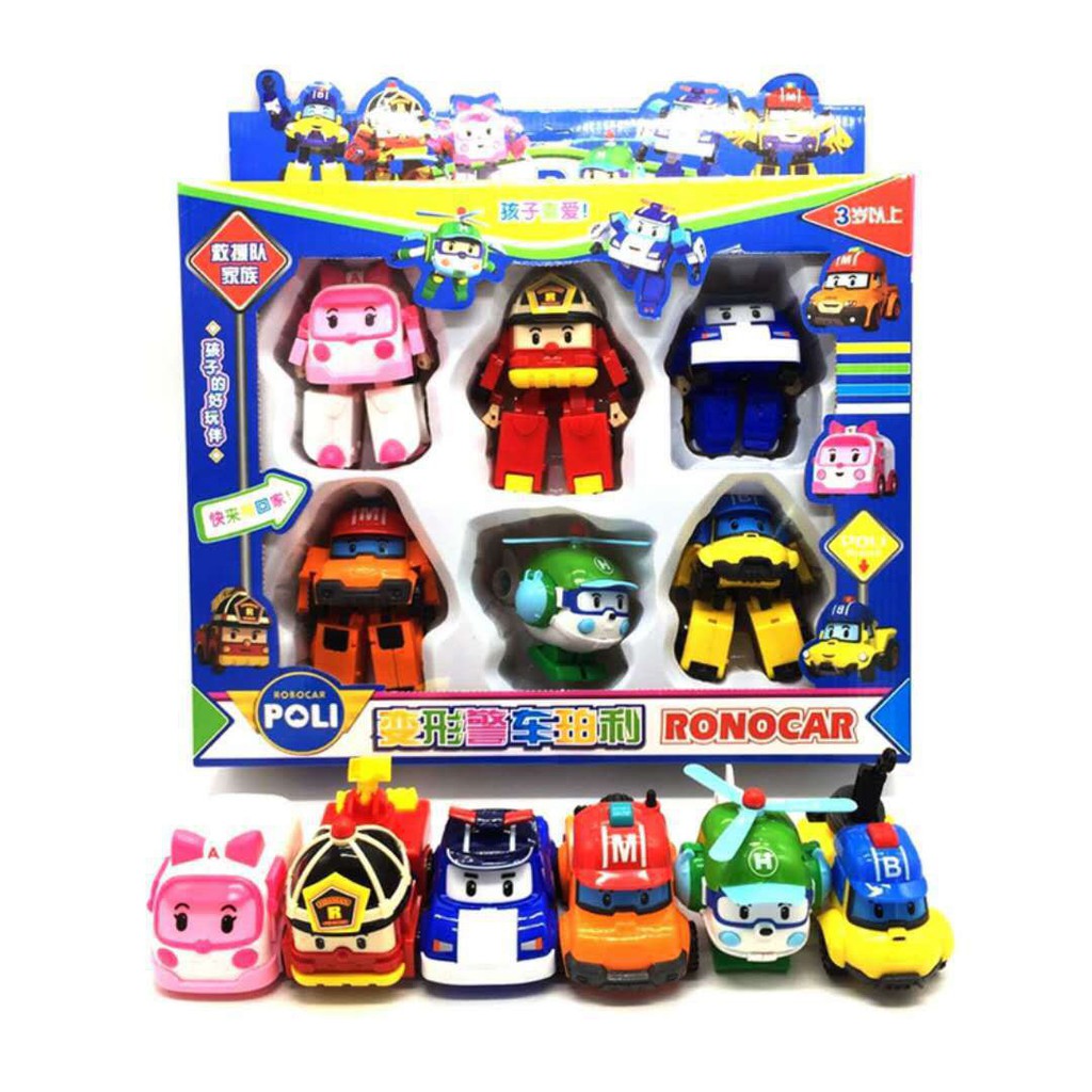 Bộ 6 xe Robocar Poli biến hình