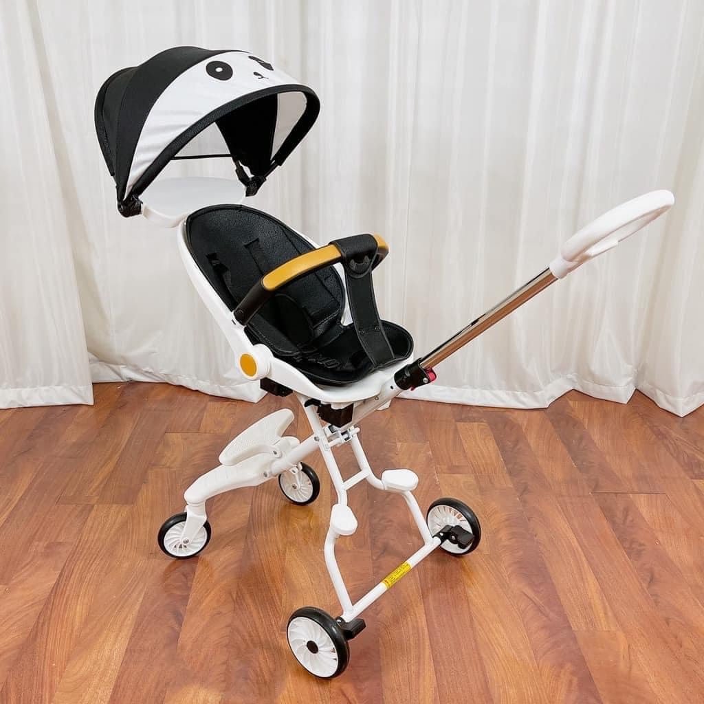 Xe đẩy gấp gọn , xe đẩy 2 chiều 3 tư thế nằm, ngả, ngồi có đệm + mái full phụ kiện M8
