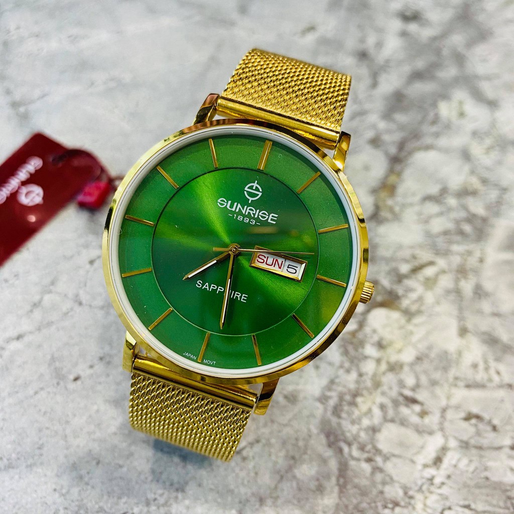 Đồng hồ Sunrise Nam chính hãng Nhật Bản M1237SA.G.XL - kính saphire chống trầy - Bảo