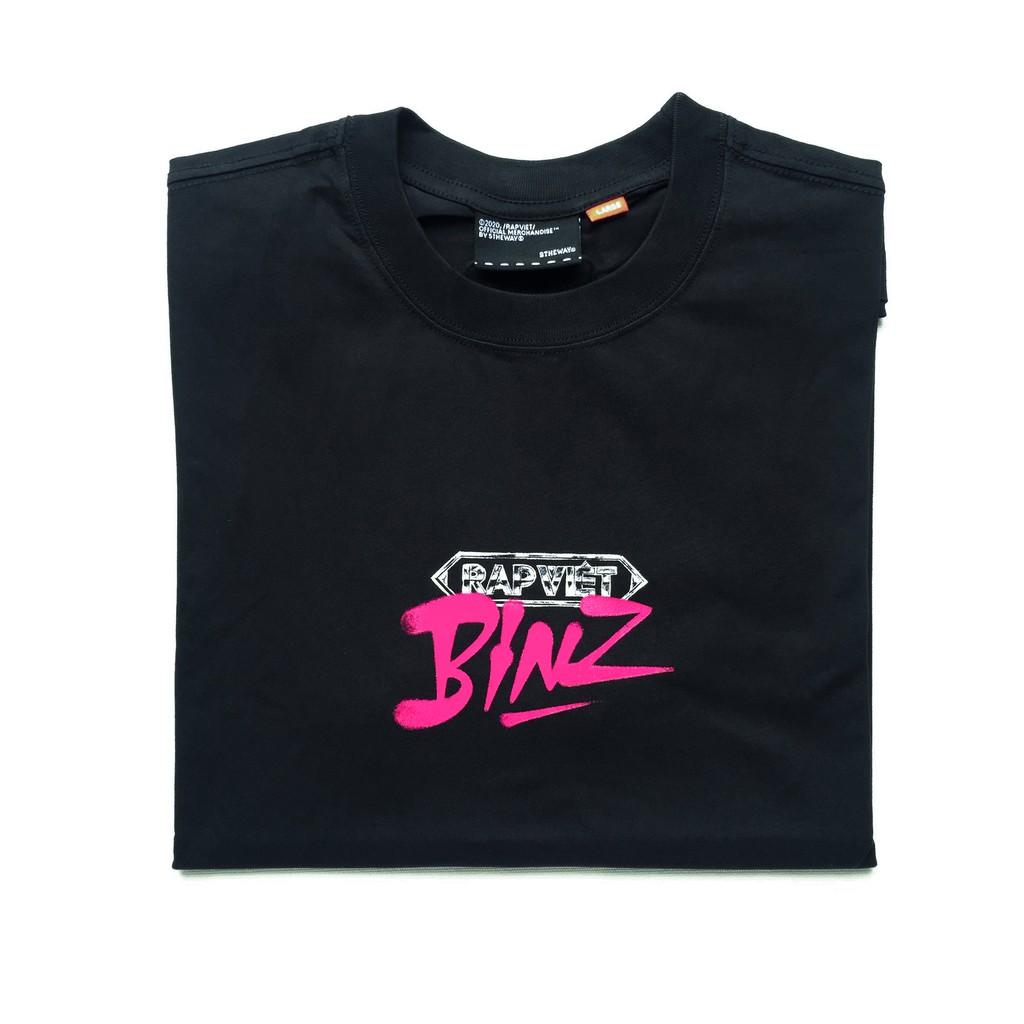 Áo Thun Rap Việt Binz Màu Đen Tay Ngắn Cotton, Oversized, Unisex - Chính hãng VieSHOP