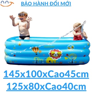 Hồ bơi cho bé kiểu bể phao bơm hơi (cỡ 145 và 125cm) làm bồn tắm hoặc nhà bóng trong nhà gấp gọn