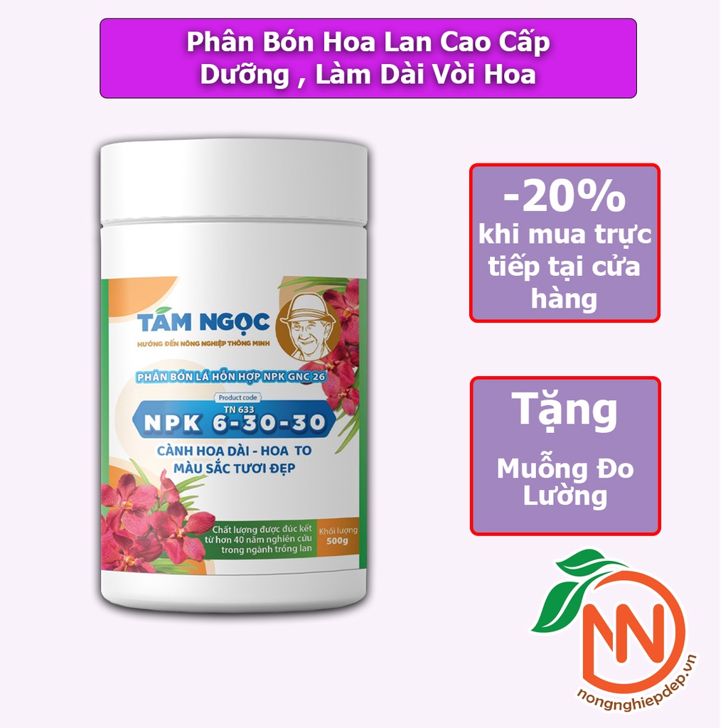 Phân Bón lá npk 6-30-30 + TE Tám Ngọc 500g