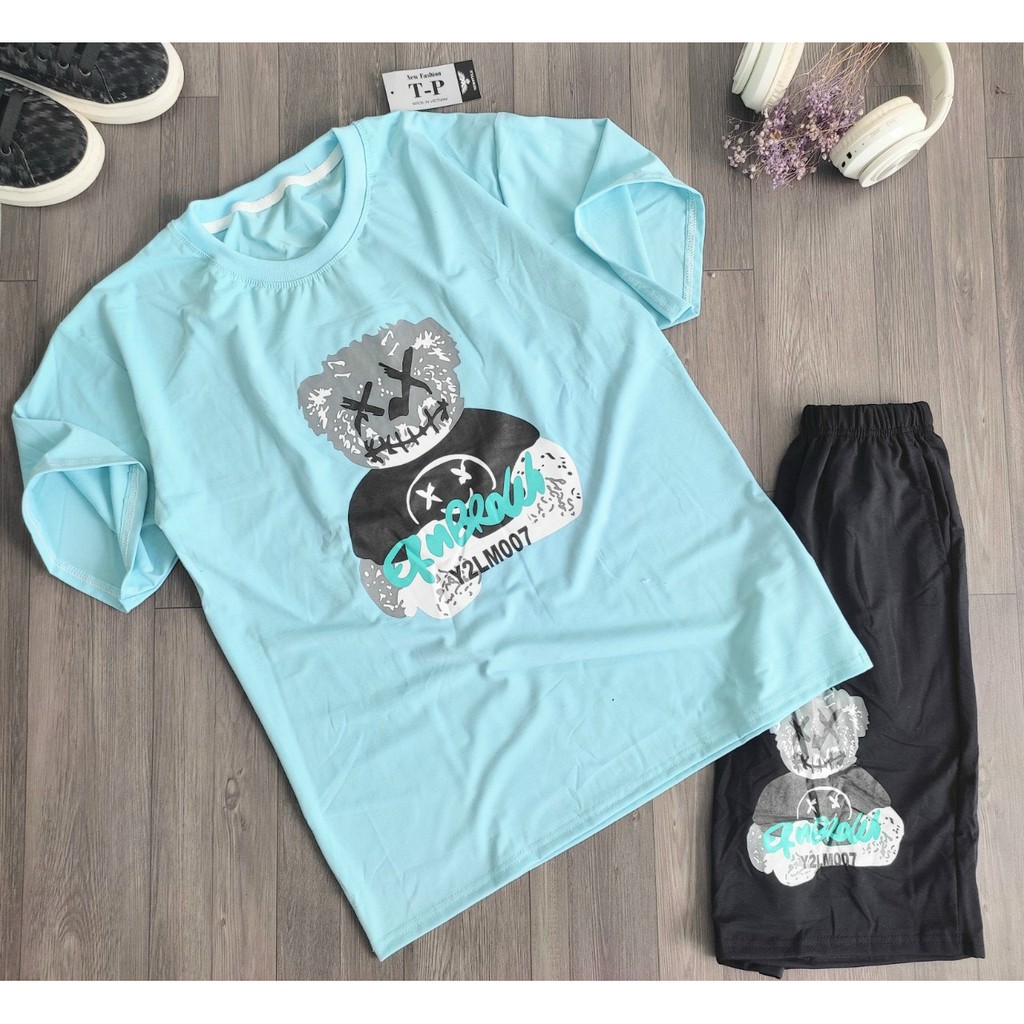 [RẺ VÔ ĐỊCH] Set bộ quần áo in gấu freesize dưới 65kg cực cute cho nam # SUNITEE | BigBuy360 - bigbuy360.vn