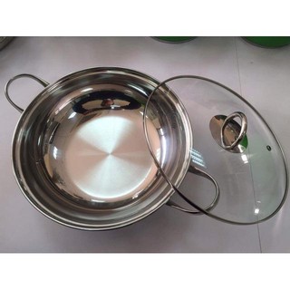 Nồi lẩu inox 430 bếp từ 3 đáy Fivestar Standard 26cm,nắp kính. tặng2 vá canh inox