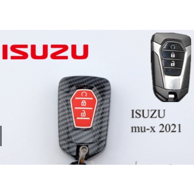 Vỏ Bọc Chìa Khóa Điều Khiển Từ Xa 2 Nút Bằng Sợi Carbon Cho Isuzu X-Series v-Ccross 2022 2022 Dmax Mux D-max 2021 ship