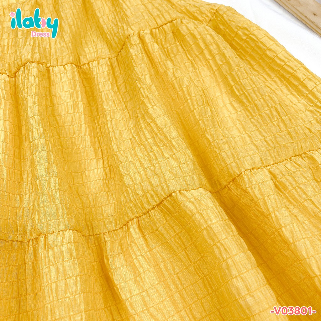 Váy cho bé gái ILABY 2 dây chun chất thô xốp cao cấp mềm mịn cho mùa hè mát mẻ [V03801]