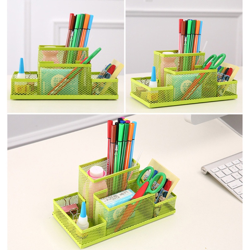 Giá Đỡ Bút Bằng Lưới Kim Loại 4 Ngăn Tiện Dụng