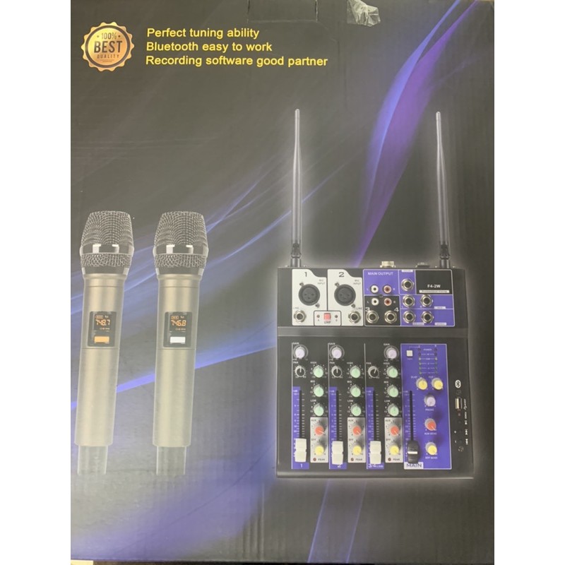 [Siêu Phẩm] Bàn Trộn Mixer Yamaha Pro-4 Kèm 2 Mic Hát Karaoke+Thu âm Livestream cực ha