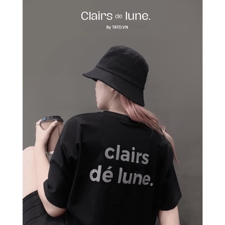Áo thun unisex tato in chữ clairs dé lune decal nhũ bạc độc đáo chất vải cotton - beshine clothing