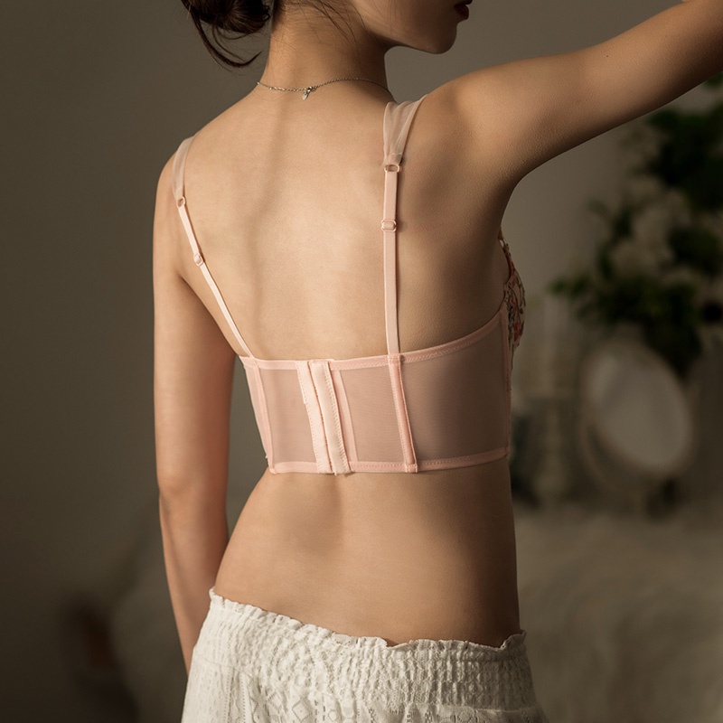 Hàng Cao Cấp Áo Corset Vintage Thêu Hoa Dáng Bra Cổ Điển Đệm Mỏng Có Gọng Nâng Ngực Sexy Lace Bra Đồ Lót Áo Lót Ren Nữ A210321