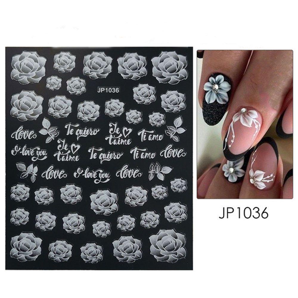 OCEANMAP Miếng Dán Trang Trí Móng Tay Hình Hoa Hồng 5D DIY