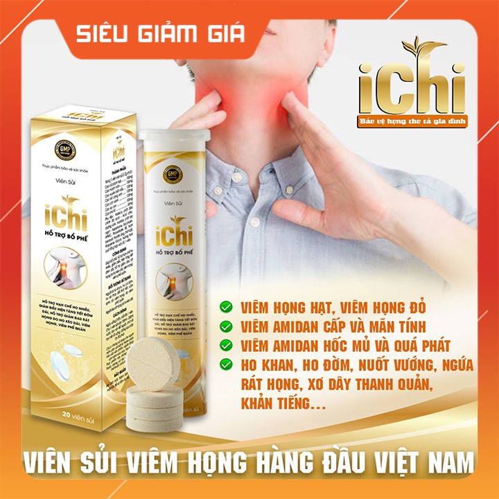 VIÊN SỦI ICHI - Đánh bay ho rát, mất tiếng, viêm họng hạt, viêm amidan - Công nghệ Nhật Bản