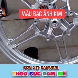 Sơn xịt Samurai Gói conbo sơn màu bạc kim y3*